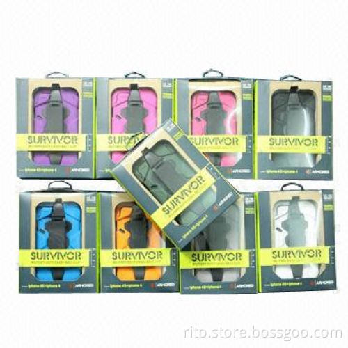 Good-quality Survivor Case for iPhone4/4s, Light Blue+Black